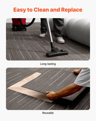 Carpet Tiles Reusable 610x610 mm, 24 PCS Modular Carpet Square Rug, Commercial Floor Soft Padded for Seamless Cover 8.9㎡, Easy DIY Replacement for Living Room Bedroom Office Indoor, Dark Brown