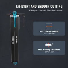 Manual Tile Cutter, 1200mm, Porcelain Ceramic Tile Cutter with Tungsten Carbide Cutting Wheel, Infrared Positioning, Anti-Skid Feet, Durable Rails for professional installers or beginners