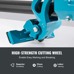Manual Tile Cutter, 1200mm, Porcelain Ceramic Tile Cutter with Tungsten Carbide Cutting Wheel, Infrared Positioning, Anti-Skid Feet, Durable Rails for professional installers or beginners