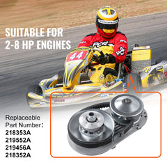 Drive Clutch, 2-8HP Engine, 2000 RPM High-Strength Drive Clutch with Asymmetric Designed Wheels & Robust Rubber Belt, Sturdy & Durable Clutch with Full Accessories, Fit for Various Engines