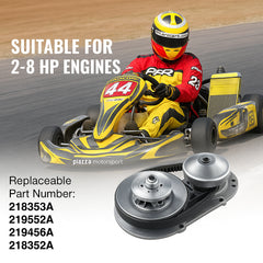 Drive Clutch, 2-8HP Engine, 2000 RPM High-Strength Drive Clutch with Asymmetric Designed Wheels & Robust Rubber Belt, Sturdy & Durable Clutch with Full Accessories, Fit for Various Engines