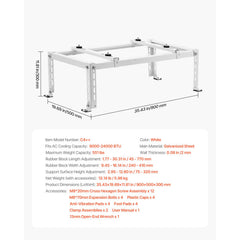 Mini Split Ground Stand Adjustable Anti Vibration for 9000-24000 BTU