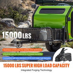 Adjustable Trailer Coupler, 2-5/16" Hitch Ball, 15000 lbs Capacity, Heavy Duty Cast Channel-Mount Coupler with Hardware Kit, Ideal for Towing Station Wagons, Pickup Trucks, SUVs, Black Coating