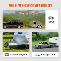 Adjustable Trailer Coupler, 2-5/16" Hitch Ball, 15000 lbs Capacity, Heavy Duty Cast Channel-Mount Coupler with Hardware Kit, Ideal for Towing Station Wagons, Pickup Trucks, SUVs, Black Coating