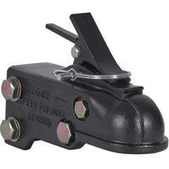 Adjustable Trailer Coupler, 2-5/16" Hitch Ball, 15000 lbs Capacity, Heavy Duty Cast Channel-Mount Coupler with Hardware Kit, Ideal for Towing Station Wagons, Pickup Trucks, SUVs, Black Coating
