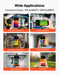 Thermal Imaging Camera for Android, 320 x 240 TISR Super Resolution, 25HZ Refresh Rate Infrared Thermal Imager for Smartphone Tablet, 160 x 120 IR Resolution, -20°C to 550°C & 15 Color Palettes