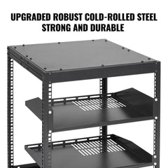 12U Open Frame Server Rack, 15''-40'' Adjustable Depth, Free Standing or Wall Mount Network Server Rack, 4 Post AV Rack with Casters, Holds All Your Networking IT Equipment AV Gear Router Modem