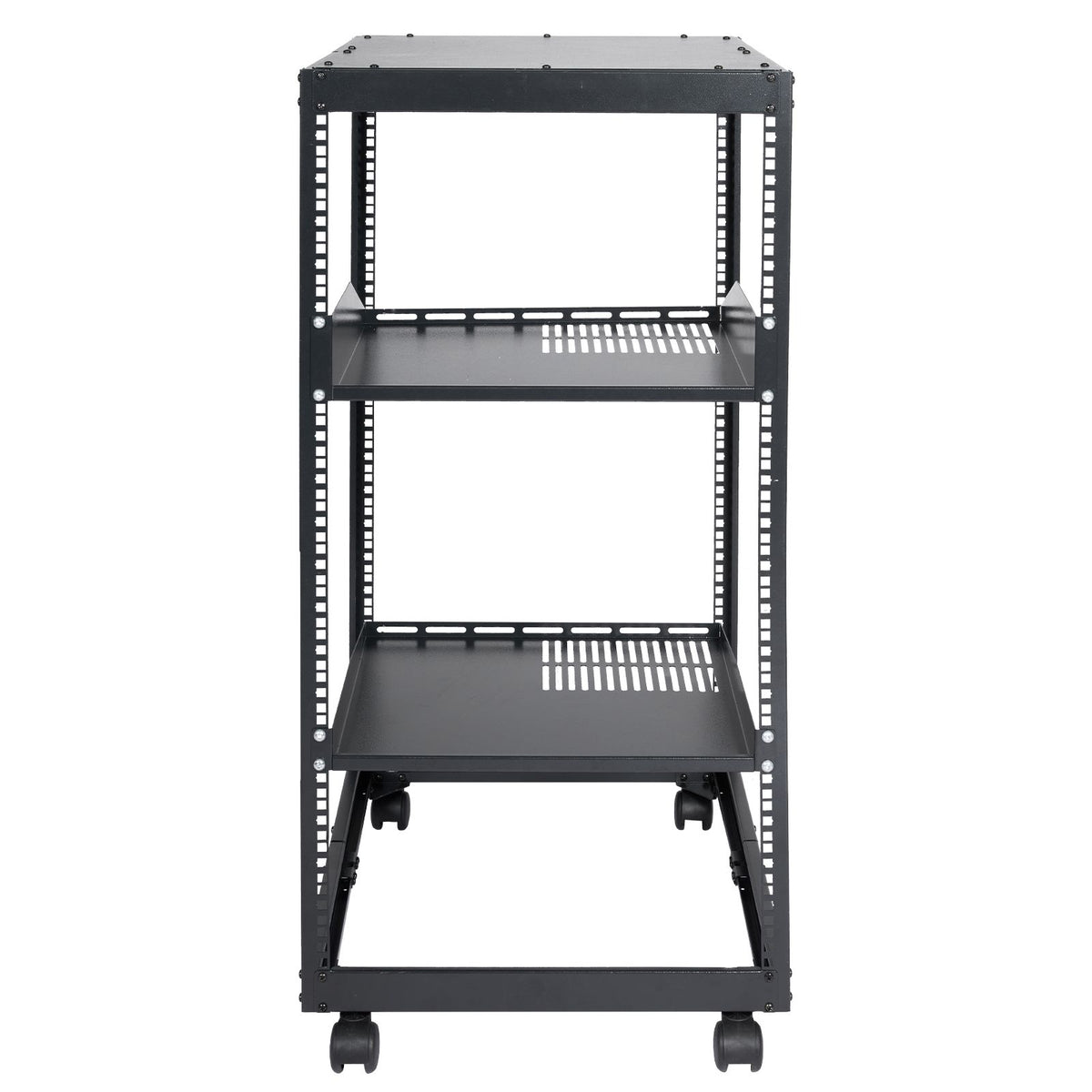 20U Open Frame Server Rack, 15''-40'' Adjustable Depth, Free Standing or Wall Mount Network Server Rack, 4 Post AV Rack with Casters, Holds All Your Networking IT Equipment AV Gear Router Modem