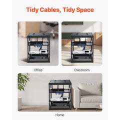 12U Open Frame Network Rack, 585 mm Depth, Wall Mounted or Floor Standing Server Rack, Heavy Duty 4 Post, with Vented Shelves & Mounting Hardware, Holds All Your Networking IT Equipment AV Gear