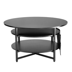 Lift Top Coffee Table 35.3" Round Coffee Table for Living Room Black