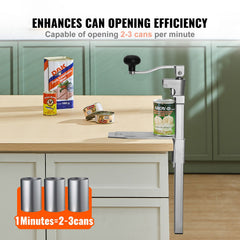 Commercial Can Opener, Heavy-Duty Manual Tabletop Cans Opener for Cans Up to 300 mm Height, Height-Adjustable Professional Can Openers Fixed with Screws, for Restaurant, Hotel, and Food Store