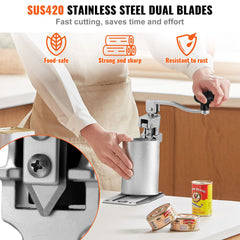 Commercial Can Opener, Heavy-Duty Manual Tabletop Cans Opener for Cans Up to 300 mm Height, Height-Adjustable Professional Can Openers Fixed with Screws, for Restaurant, Hotel, and Food Store