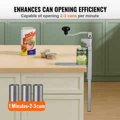 Commercial Can Opener, Heavy-Duty Manual Tabletop Cans Opener for Cans Up to 300 mm Height, Height-Adjustable Professional Can Openers Fixed with Screws, for Restaurant, Hotel, and Food Store