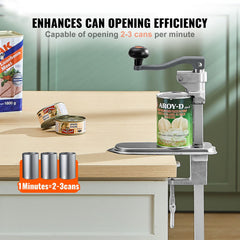Manual Can Opener, Commercial Table Clamp Opener for Large Cans, Heavy Duty Can Opener with Base, Adjustable Height Industrial Jar Opener For Cans Up to 40cm Tall, for Restaurant Hotel Home Bar
