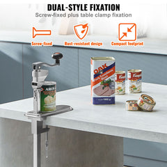 Manual Can Opener, Commercial Table Clamp Opener for Large Cans, Heavy Duty Can Opener with Base, Adjustable Height Industrial Jar Opener For Cans Up to 40cm Tall, for Restaurant Hotel Home Bar