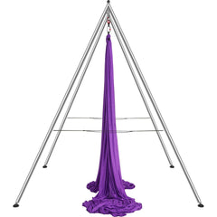 Aerial Yoga Frame & Yoga Hammock, 2950 mm Height Professional Yoga Swing Stand Comes with 12 m Length Aerial Hammock, Max 250 kg Load Capacity Yoga Rig for Indoor Outdoor Aerial Yoga, Purple