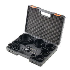 Hole Saw Kit, 18 PCS Saw Blades, 6 Drill Bits, 1 Hex Wrench, Bi Metal M42 Hole Saw Set with Carrying Case, General Purpose Size from 3/4" to 4-1/2", Ideal for Wood Board, Iron and Plastic Plate