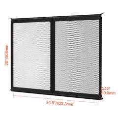RV Screen Door Protector, 673.1 x 508 mm Door Grille, Easy to Install and Disassemble, Reinforced Breathable Protective Mesh, Aluminum Alloy Camper RV Entry Protector for Pet Protection, Black
