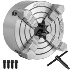 Metal Lathe Chuck 4-Jaw Independent 5 inch Cast Iron Milling Turning CNC