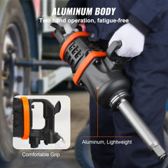 1 Inch Air Impact Wrench, Up to 5175 ft-lbs Beast Reverse Torque Output Pneumatic Impact Gun w/ 8 Inch Extended Anvil for Repairs_nd_aintenance of Heavy Duty Machinery / Semi-Truck / Bus