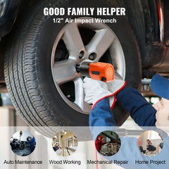 Air Impact Wrench, 1/2" Drive Air Impact Gun Up to 880ft-lbs Nut-busting Torque, 7500RPM Lightweight Pneumatic Tool for Auto_epairs_nd_aintenance