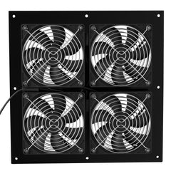 Solar Powered Fan, 25W Solar Panel with 4 Fans, Adjustable Solar Panel Angle, 2668 RPM High-Speed, Flexible Installation, Fast Air Exchange for Greenhouse, Grow Tents, Chicken Coops, Shelters