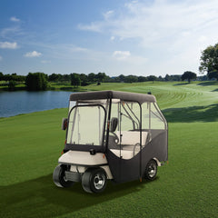 Golf Cart Enclosure, 420D Polyester Driving Enclosure with 4-Sided Transparent Windows, 4 Passenger Club Car Covers Universal Fits for Most Brand Carts, Sunproof and Dustproof Outdoor Cart Cover