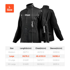 FR Welding Jacket L Size Heavy Duty Cowhide Leather & 9oz FR Cotton