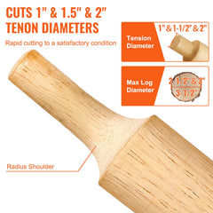 Tenon Cutter Log Furniture Kit 1" & 1.5"& 2" w/ Curved Blade for Home DIY