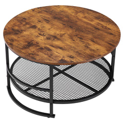 3 Pieces Round Coffee Table Set 80 cm with 2 End Tables for Living Room