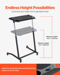 Mobile Cycling Desk Foldable Bike Trainer Fitness Desk with Lockable Wheel