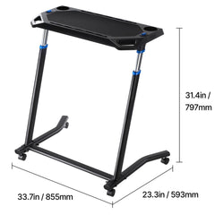 Mobile Cycling Desk Foldable Bike Trainer Fitness Desk with Lockable Wheel
