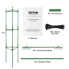 4 Packs Tomato Cages for Garden 1620 mm Tomato Plant Stakes Support Cage
