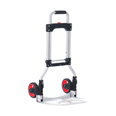 Folding Hand Truck, 80 kg Load Capacity, Aluminum Portable Cart, Convertible Hand Truck and Dolly with Telescoping Handle and Rubber Wheels, Ultra Lightweight Super Strong for Moving Warehouse