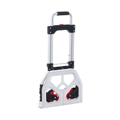 Folding Hand Truck, 80 kg Load Capacity, Aluminum Portable Cart, Convertible Hand Truck and Dolly with Telescoping Handle and Rubber Wheels, Ultra Lightweight Super Strong for Moving Warehouse