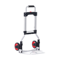 Folding Hand Truck, 80 kg Load Capacity, Aluminum Portable Cart, Convertible Hand Truck and Dolly with Telescoping Handle and Rubber Wheels, Ultra Lightweight Super Strong for Moving Warehouse