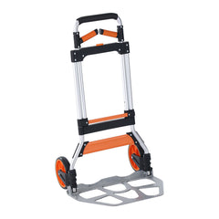 Folding Hand Truck, 140 kg Load Capacity, Aluminum Portable Cart, Convertible Hand Truck and Dolly with Telescoping Handle and PP+TPR Wheels, Ultra Lightweight Super Strong for Moving Warehouse