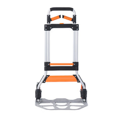 Folding Hand Truck, 140 kg Load Capacity, Aluminum Portable Cart, Convertible Hand Truck and Dolly with Telescoping Handle and PP+TPR Wheels, Ultra Lightweight Super Strong for Moving Warehouse