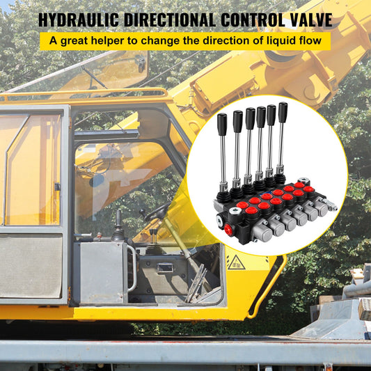 Hydraulic Directional Control Valve, 6 Spool Hydraulic Spool Valve, 11 GPM Hydraulic Loader Valve, 3600 PSI Directional Control Valve, Hydraulic Valves And Controls For Tractors Loaders Tanks