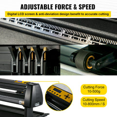 28 Inch Vinyl Cutter Machine With Floor Stand Vinly Sign Cutting Plotter Starter Bundle Kit Software Adjustable Force & Speed