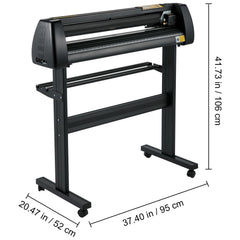 28 Inch Vinyl Cutter Machine With Floor Stand Vinly Sign Cutting Plotter Starter Bundle Kit Software Adjustable Force & Speed