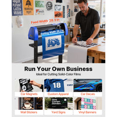 720mm Vinyl Cutter/Plotter Sign Cut Machine Software 20 Blades LCD Black