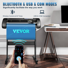 Vinyl Cutter Machine, 34inch Cutting Plotter, Offline Cutting Machine Kit Mobile Bluetooth, Precise Roller Shaft High Accuracy Adjustable Speed & Force, DIY SignMaster Software Blade for Windows