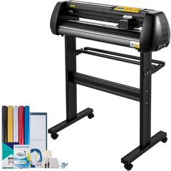 Vinyl Cutter, 28inch Paper Feed Cutting Plotter Bundle, Adjustable Force & Speed Vinyl Printer with Powerful Stepper Motors, Signmaster Software Bundle Kit Compatible with Windows System