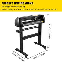 Vinyl Cutter, 28inch Paper Feed Cutting Plotter Bundle, Adjustable Force & Speed Vinyl Printer with Powerful Stepper Motors, Signmaster Software Bundle Kit Compatible with Windows System