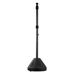 Portable Sign Post, 5 ft Cast Iron Sign Post Holder with Hard Plastic Base & Wheels,  Movable Parking Sign Stand for No Parking Street Signs, Handicap Parking Sign,  with Base, Bolts Nuts, Black