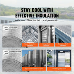 Double Reflective Insulation Roll, Foam Core Radiant Barrier, 5.5mm 48 in x 50 ft, Double-Sided Aluminum Foil EPE Foam Heat Reflective Shield, Thermal Insulation Roll for Window RV Roof