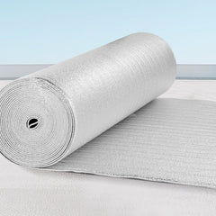 Double Reflective Insulation Roll, Foam Core Radiant Barrier, 5.5mm 48 in x 50 ft, Double-Sided Aluminum Foil EPE Foam Heat Reflective Shield, Thermal Insulation Roll for Window RV Roof