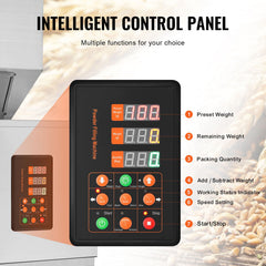 Particle Filling Machine, 10-1000g, Automatic Filler Machine with Foot Pedal, Stainless Steel Weighing Filling Machine, Weigh Filler Packing Machine for Beans Seeds Grains Tea Granular Packing