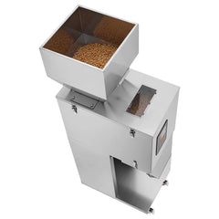 Particle Filling Machine, 10-1000g, Automatic Filler Machine with Foot Pedal, Stainless Steel Weighing Filling Machine, Weigh Filler Packing Machine for Beans Seeds Grains Tea Granular Packing